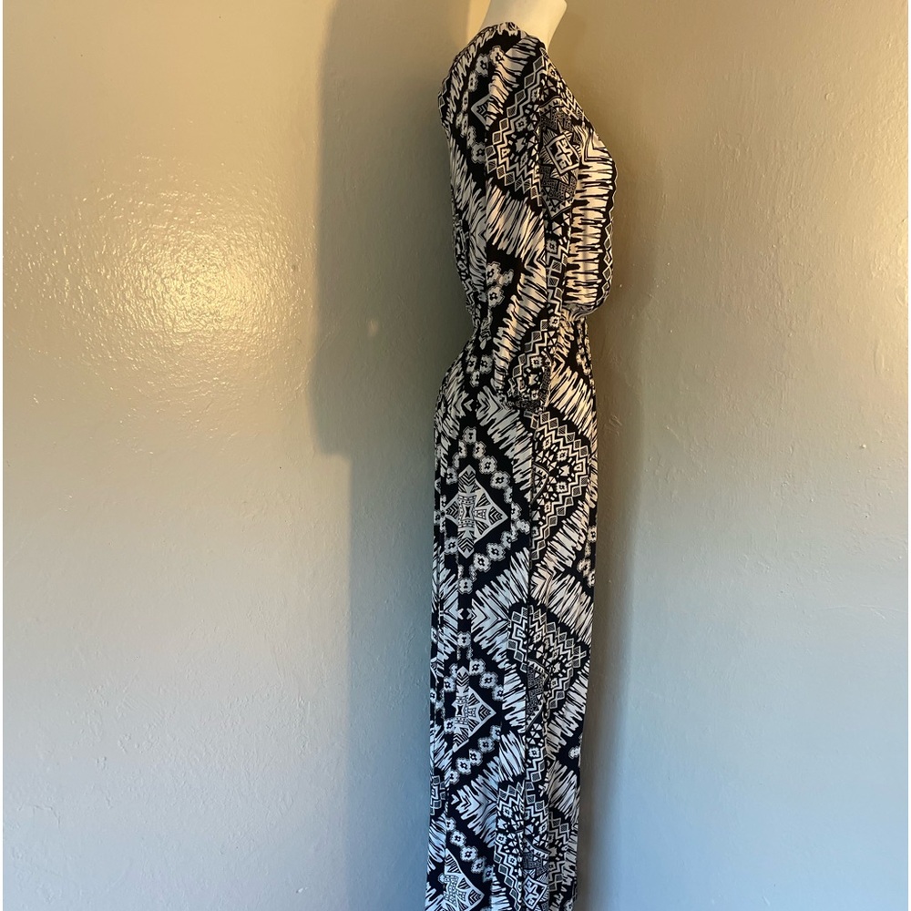 Express printed long dress 3/4 long slevees